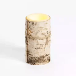 Clearance Kirklands Home LED Birch Tree Bark Pillar Candle, 3x6 Brown