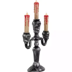 Clearance Kirklands Home LED Bloody Skull Halloween Candelabra Silver