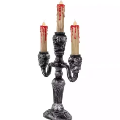 Clearance Kirklands Home LED Bloody Skull Halloween Candelabra Silver