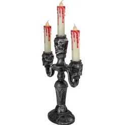 Clearance Kirklands Home LED Bloody Skull Halloween Candelabra Silver