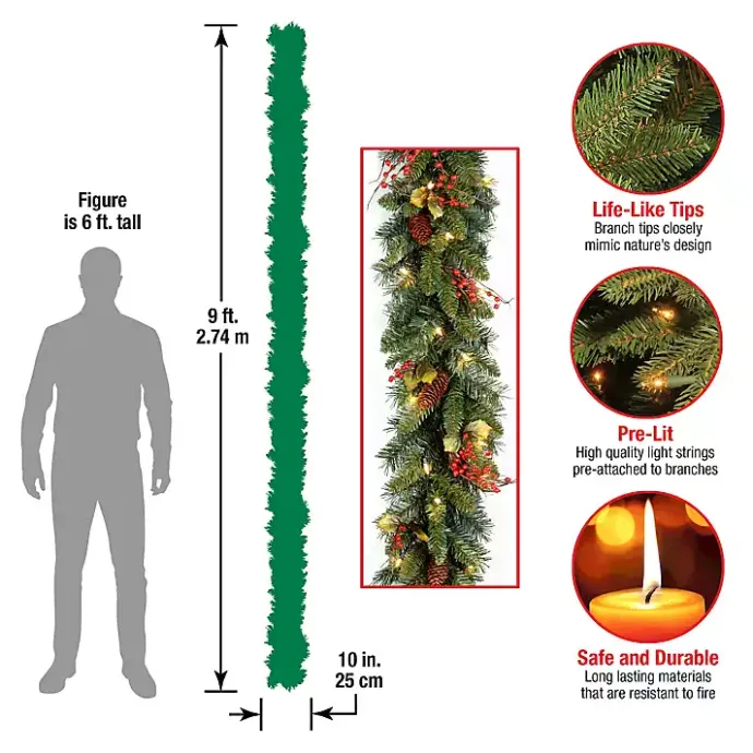 Outlet Kirklands Home LED Classic Collection Christmas Garland