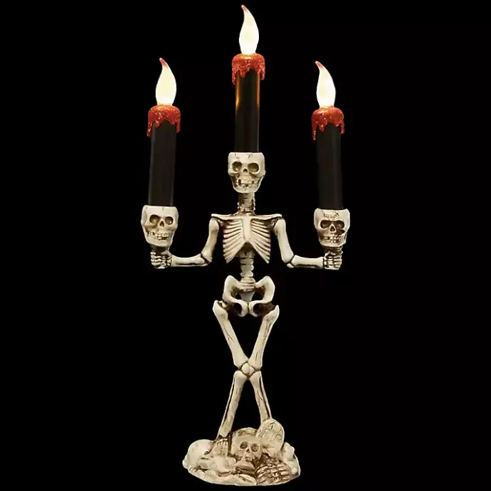Clearance Kirklands Home LED Dripping Skeleton Halloween Candelabra
