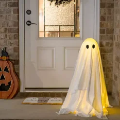 Kirklands Home LED Fabric Ghost Decoration, 30 in. White