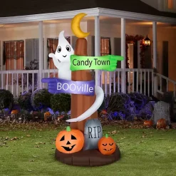 Outlet Kirklands Home LED Ghost Street Sign Halloween Inflatable, 8 ft.