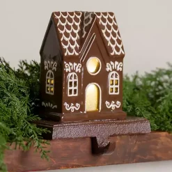 Best Kirklands Home LED Gingerbread House I Stocking Holder Brown