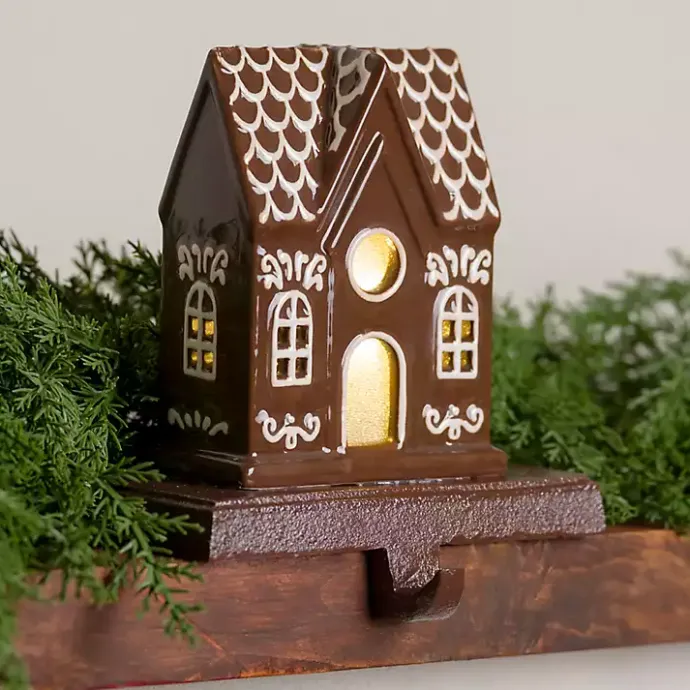 Best Kirklands Home LED Gingerbread House I Stocking Holder Brown
