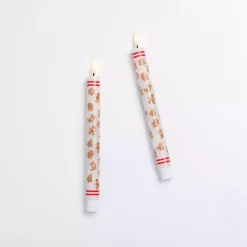 Hot Kirklands Home LED Gingerbread Man Taper Candles, Set of 2