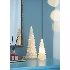 Kirklands Home LED Glass Cone Snowy Trees, Set of 2