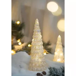 Kirklands Home LED Glass Cone Snowy Trees, Set of 2