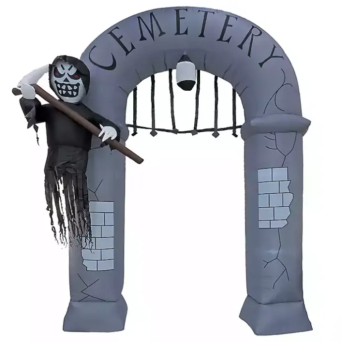 Best Kirklands Home LED Inflatable Cemetery Arch Decoration Gray