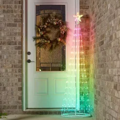 Best Kirklands Home LED Multicolor Outdoor Christmas Tree, 70 in.