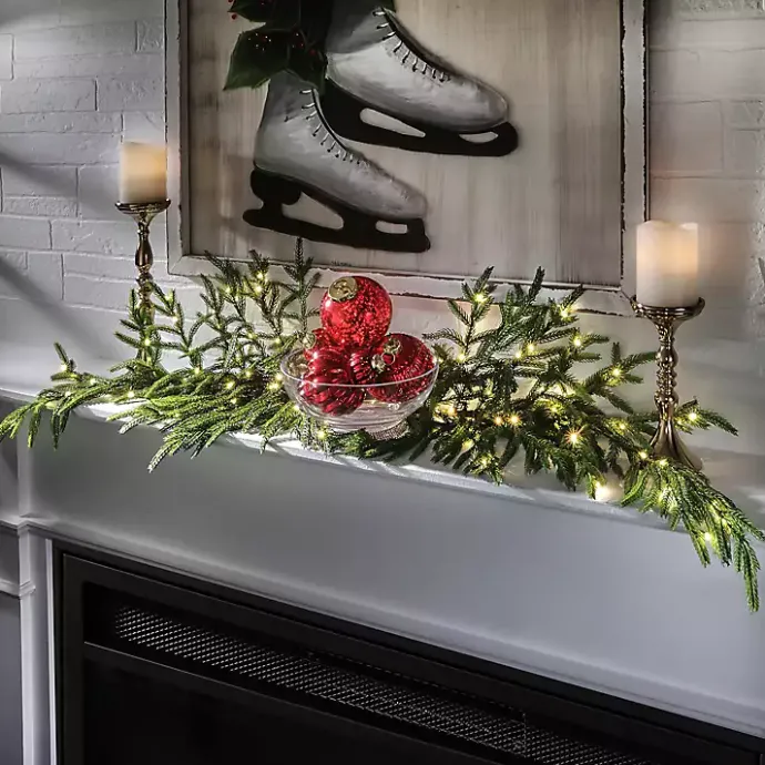 Best Kirklands Home LED Natural Touch Norfolk Pine Spray Green