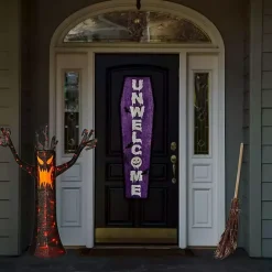 Discount Kirklands Home LED Orange & Black Haunted Halloween Tree, 4 ft.