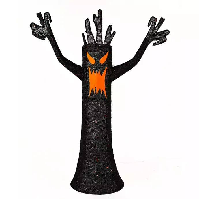 Discount Kirklands Home LED Orange & Black Haunted Halloween Tree, 4 ft.