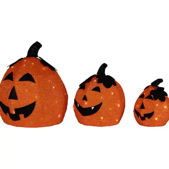 Best Kirklands Home LED Jack O Lanterns Outdoor Decor, Set of 3 Orange