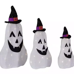 Best Kirklands Home LED Outdoor Jack O Lantern Ghost Trio, Set of 3 White