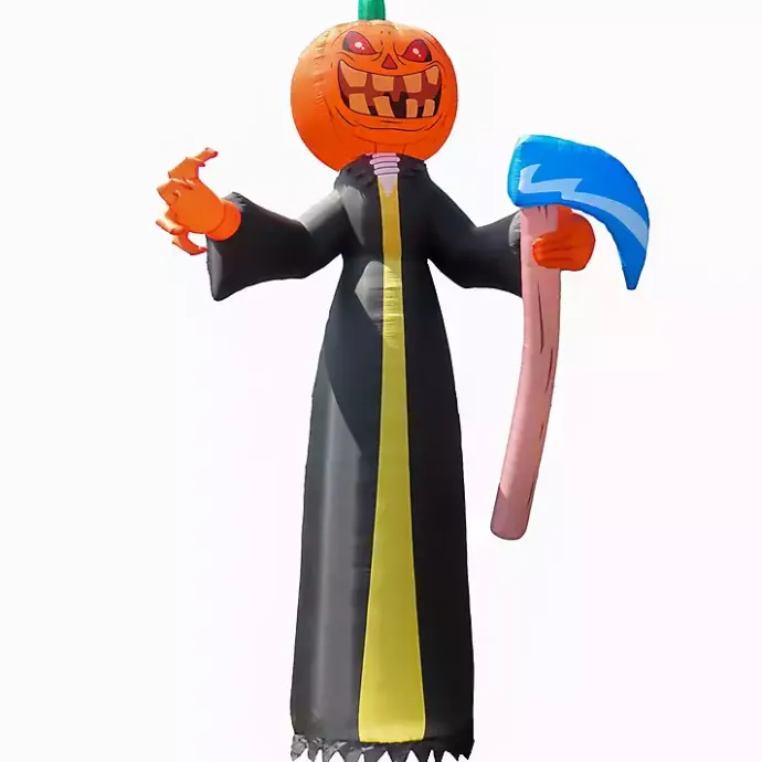 Hot Kirklands Home LED Pumpkin Reaper Halloween Inflatable, 20 ft.