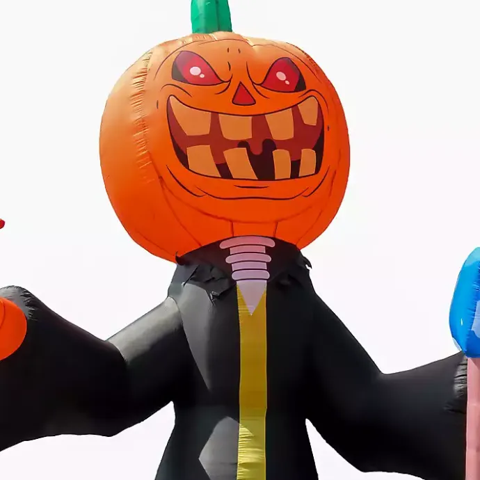 Hot Kirklands Home LED Pumpkin Reaper Halloween Inflatable, 20 ft.