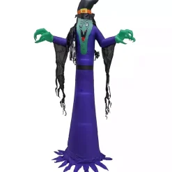 New Kirklands Home LED Purple Witch Halloween Inflatable, 12 ft.