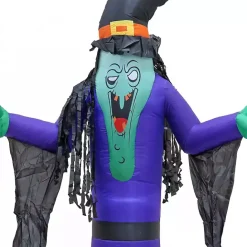 New Kirklands Home LED Purple Witch Halloween Inflatable, 12 ft.