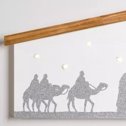 Hot Kirklands Home LED Silver Glitter Nativity Wall Plaque