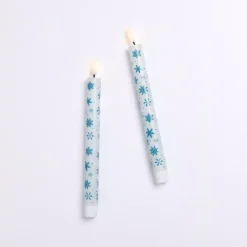 New Kirklands Home LED Snowflake Taper Candles, Set of 2