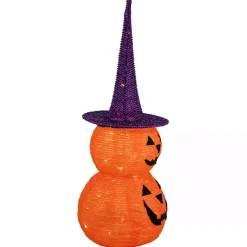 Hot Kirklands Home LED Stacked Jack O Lanterns Outdoor Decoration Orange