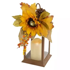 Outlet Kirklands Home LED Sunflower and Burlap Bow Lantern