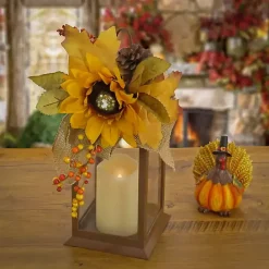 Outlet Kirklands Home LED Sunflower and Burlap Bow Lantern