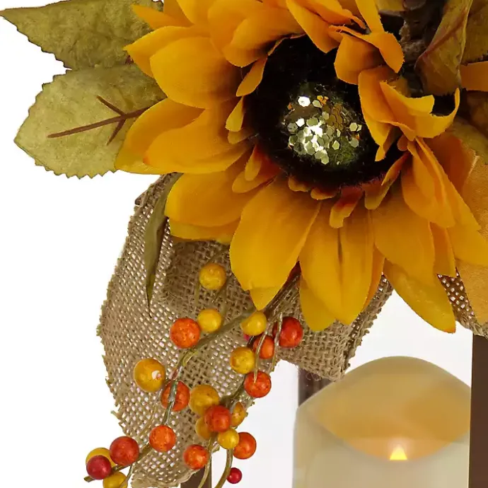 Outlet Kirklands Home LED Sunflower and Burlap Bow Lantern