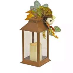 Online Kirklands Home LED Sunflower and Eucalyptus Lantern