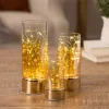 Kirklands Home LED Twinkle Light Glass Hurricanes, Set of 3