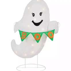 New Kirklands Home LED White Ghost Boo Banner Halloween Outdoor Décor