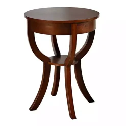 Sale Kirklands Home Leila Round Cherry Accent Table Brown