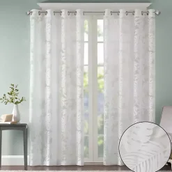 Best Kirklands Home Leilani Palm Leaf Curtain Panel, 63 in. White
