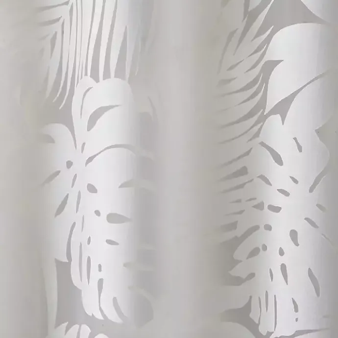 Best Kirklands Home Leilani Palm Leaf Curtain Panel, 63 in. White