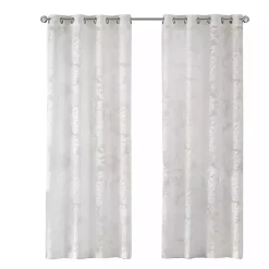 Sale Kirklands Home Leilani Palm Leaf Curtain Panel, 95 in. White