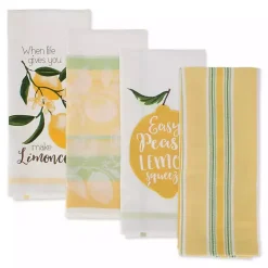 Kirklands Home Lemon Bliss Printed Kitchen Towels, Set of 4