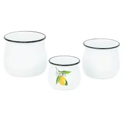 Kirklands Home Lemon Blossom Enamel Jars, Set of 3