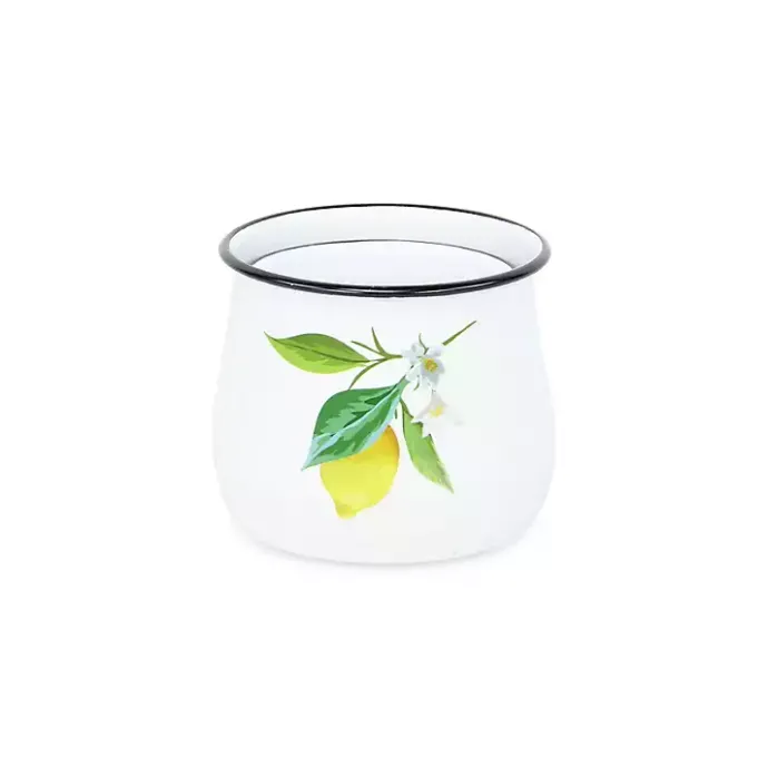 Kirklands Home Lemon Blossom Enamel Jars, Set of 3