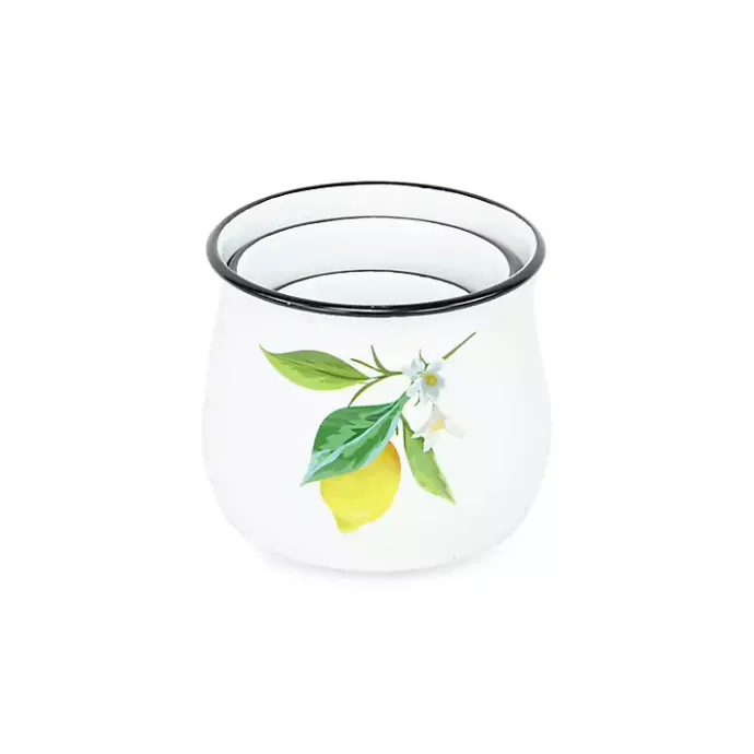 Kirklands Home Lemon Blossom Enamel Jars, Set of 3