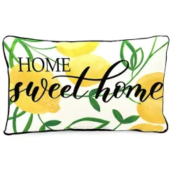 Outlet Kirklands Home Lemon Home Sweet Home Outdoor Lumbar Pillow