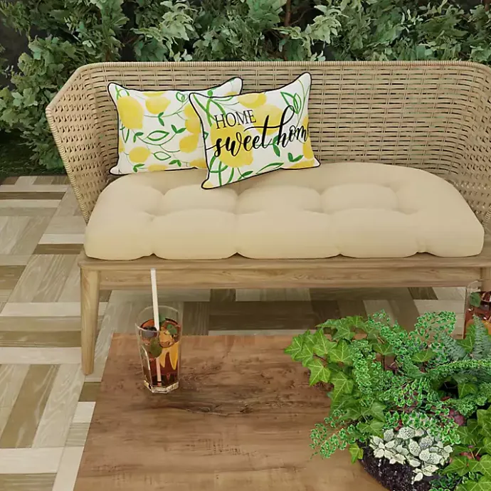 Outlet Kirklands Home Lemon Home Sweet Home Outdoor Lumbar Pillow