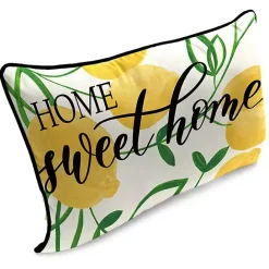 Outlet Kirklands Home Lemon Home Sweet Home Outdoor Lumbar Pillow