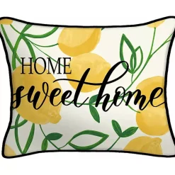 Outlet Kirklands Home Lemon Home Sweet Home Outdoor Lumbar Pillow