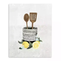 Online Kirklands Home Lemon Kitchen Utensils Canvas Art Print