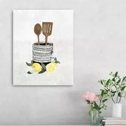 Online Kirklands Home Lemon Kitchen Utensils Canvas Art Print