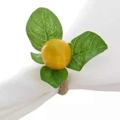 Online Kirklands Home Lemon Leaf Rope Napkin Rings, Set of 4