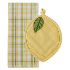 Best Kirklands Home Lemon Plaid 2-pc. Potholder and Kitchen Towel Set