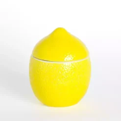 New Kirklands Home Lemon Squeeze Shaped Jar Candle Yellow